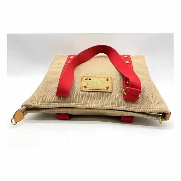 Authentic Louis Vuitton Antigua Red Caba MM W/Box Tote Bag - Picture 8 of 15